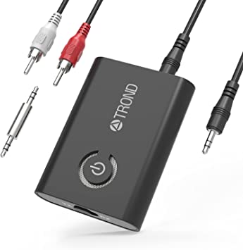 Photo 1 of TROND Bluetooth 5.0 Transmitter Receiver for TV to Headphones, 2-in-1 3.5mm Wireless Audio Bluetooth Adapter for Car/ PC/ MP3/ Home Stereo/ Speaker, AptX Low Latency, Pairs 2 Devices Simultaneously
