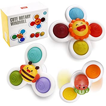 Photo 1 of Suction Cup Spinner Toys, Strong Suction Cup Bath Toys, Spinning Dimple Fidget Toy, Sensory Toys for Toddlers 1-3, Birthday for 1-3 Year Old Girl Boy
