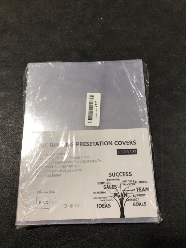 Photo 2 of Binditek 200 Pack Clear PVC Binding Presentation Covers,8 Mil Report Cover for Business Documents, School Projects 8-1/2 x 11 Inches, Letter Size
