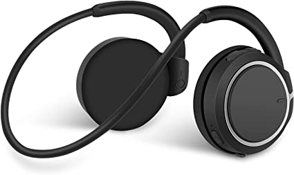 Photo 1 of Over Ear Wireless Headphones Behind The Head – Soft Wrap Around Headphones with Microphone, 20-Hour Battery Life, Foldable for Workout, Office, Walking, and Running, Black
