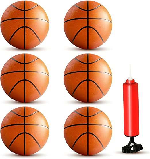 Photo 1 of BestKid Ball Mini Basketball Set – 6Pcs Inflatable Miniature Basketball Set with Included Pump and Needle Durable Rubber Material – Ideal for Pool, Indoors, Parties
