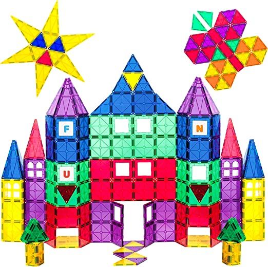 Photo 1 of Playmags 100-Piece Magnetic Tiles Building Blocks Set, 3D Magnet Tiles for Kids Boys Girls, Educational STEM Toys for Toddlers
