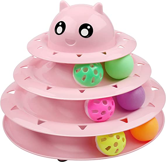 Photo 1 of UPSKY Cat Toy Roller 3-Level Turntable Cat Toys Balls with Six Colorful Balls Interactive Kitten Fun Mental Physical Exercise Puzzle Kitten Toys.
