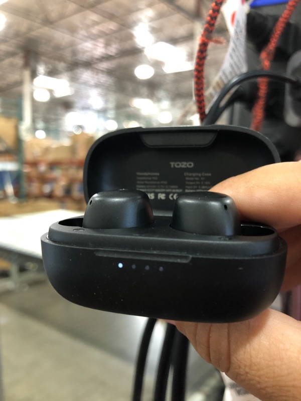 Photo 3 of TOZO A1 Mini Wireless?Earbuds Bluetooth 5.3 in Ear Light-Weight Headphones Built-in Microphone, IPX5 Waterproof, Immersive Premium Sound Long Distance Connection Headset with Charging Case, Black
