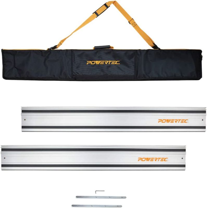 Photo 1 of POWERTEC 71550 55" Track Saw Guide Rail Kit for Makita or Festool | Includes (2) Guide Rails/Protective Guide Rail Bag/Rail Connectors