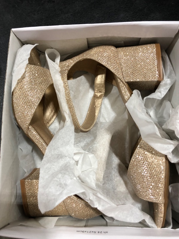 Photo 1 of Womens gold glitter high heels size 7