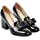 Photo 1 of MOOMMO Women Chunky Heel Pumps Bowknot Patent Leather Loafers Round Closed Toe Sandals 3.5 Inch High Block Heel Slip On Summer Casual Office Dress Shoes Size 4-11 M US
