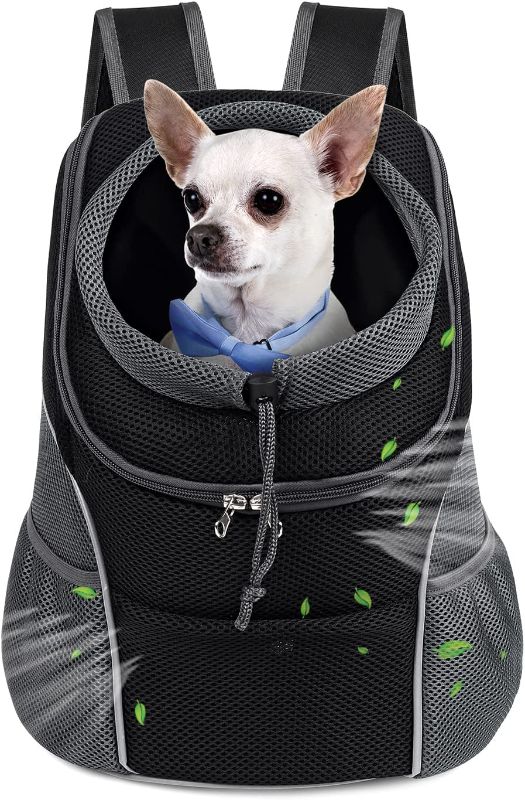 Photo 1 of WOYYHO Pet Dog Carrier Backpack Puppy Dog Travel Carrier Front Pack Breathable Head-Out Backpack Carrier for Small Dogs Cats Rabbits
