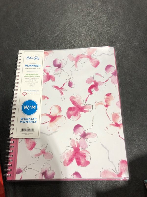 Photo 2 of Blue Sky 2021 Weekly & Monthly Planner, Flexible Cover, Twin-Wire Binding, 8.5" X 11", Orchid (124095)
