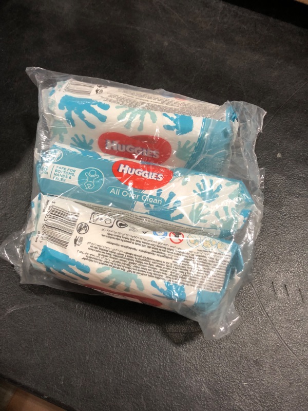 Photo 2 of HUGGIES Baby Wipes, All Over Clean, 3 Refills With Resealable Tape Top, 168CT
