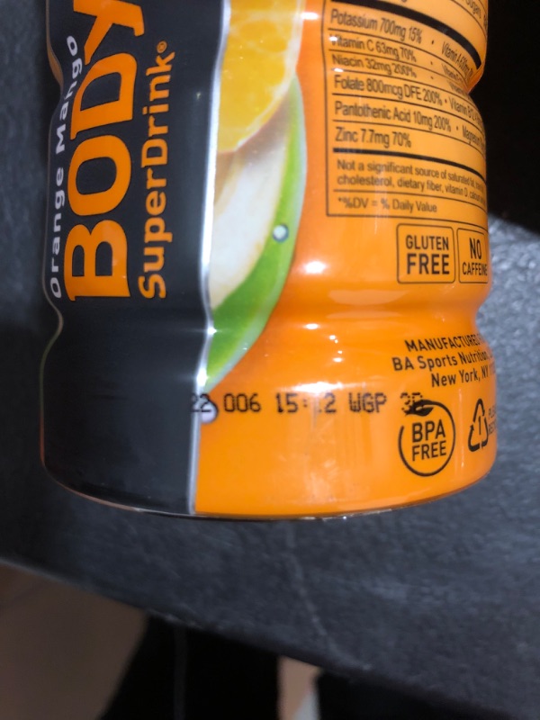 Photo 3 of BodyArmor SuperDrink, Electrolyte Sport Drink, Orange Mango 16 Oz (Pack of 12)
BB: 06/06/2022
