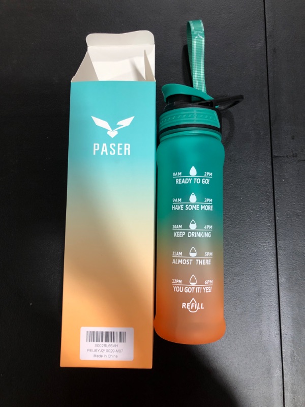 Photo 1 of PASER 24/32 oz Motivational Water Bottle with Time to Drink, Flip Lid Fast Flow & Leak Proof Water Jug for School, Office, Fitness, Outdoor Sports…
