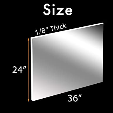 Photo 1 of (2 Pack) 1/8" Thick Clear Acrylic Sheets - 24" x 36" Pre-Cut Plexiglass Sheets for Craft Projects, Signs, Sneeze Guard, and More - Cut with Laser, Power Saw, or Hand Tools
