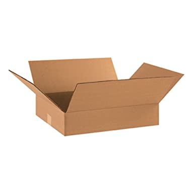 Photo 1 of Aviditi 18144 Flat Corrugated Cardboard Box 18" L x 14" W x 4" H, Kraft, for Shipping, Packing and Moving (Pack of 25)
