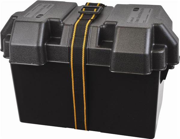 Photo 1 of Attwood 9067-1 Heavy-Duty Acid-Resistant Power Guard Series 27 Vented Marine Boat Battery Box, Black (1240646)
