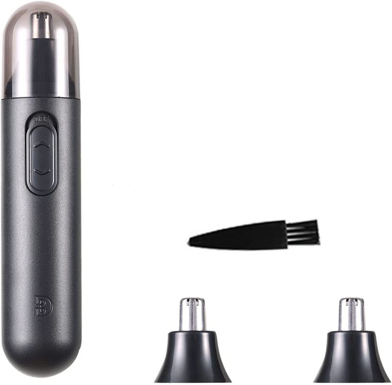 Photo 1 of Sugar Nose and Ear Hair Trimmer with 2 Replace Blades Professional Painless Electric Nose Hair Remover with Cleaning Brush,Waterproof Stainless Steel Head, Dual Edge Blades, Battery Operated
