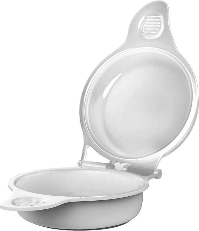 Photo 1 of Chef Buddy Microwave Egg Maker, a Healthy Breakfast Cooking Utensil by Chef Buddy- Kitchen Essentials, Easy to Make- Holds Up to Two Eggs and Cooks in 45 Seconds , White
