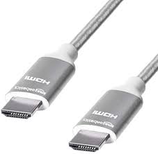 Photo 1 of Amazon Basics 10.2 Gbps High-Speed 4K HDMI Cable with Braided Cord, 3-Foot, Silver
