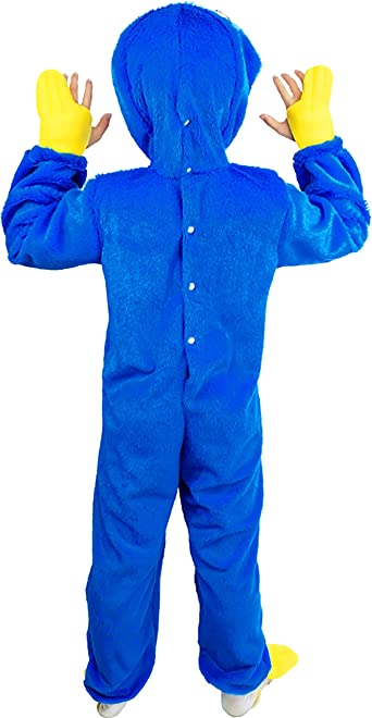 Photo 1 of Kids Monster Costume, Blue Furry Jumpsuit, Cosplay Costume, Halloween Gift for Toddler Boys Girls Age 3-12 (M(4-6T), Blue)
