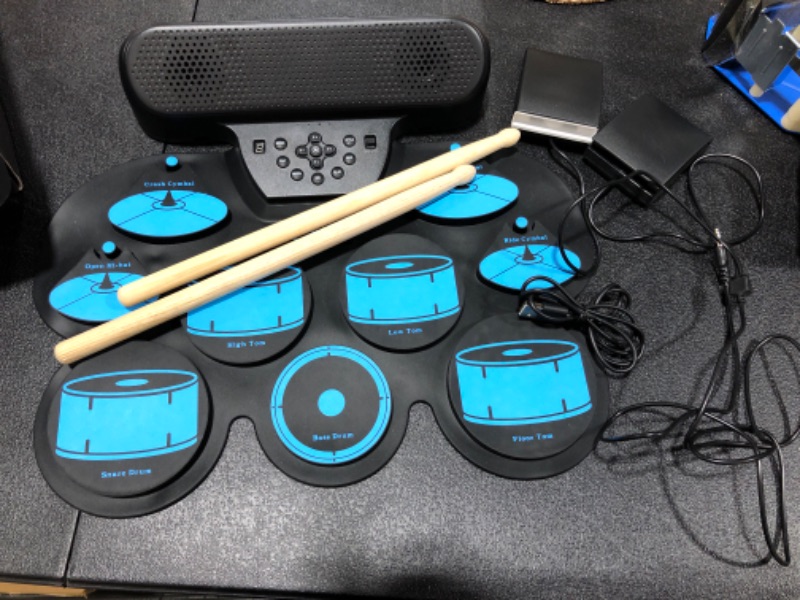 Photo 2 of Electronic Drum Set Kids Electric Drum Kit 9 Thickened Pad Roll Up Beginner Practice Pad