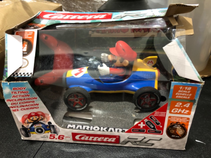 Photo 2 of Carrera 181066 RC Official Licensed Kart Mach 8 Mario 1: 18 Scale 2.4 Ghz Remote Radio Control Car with Rechargeable Lifepo4 Battery - Kids Toys Boys/Girls