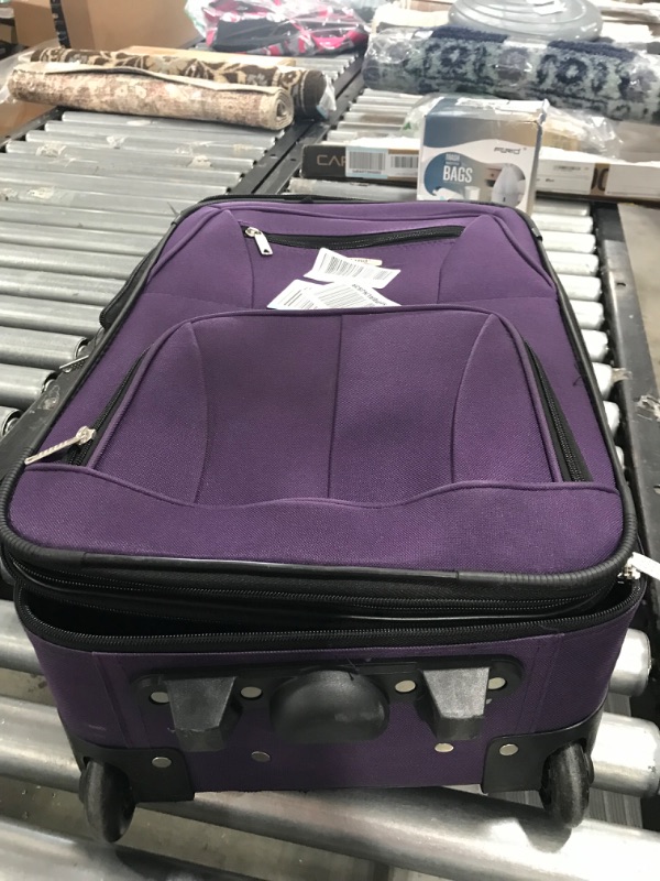 Photo 3 of Rockland Fashion Softside Upright Luggage Set, Purple, 2-Piece (14/19)
