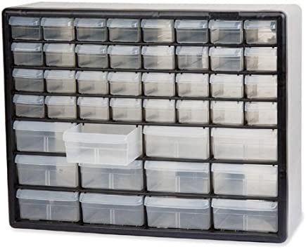 Photo 1 of Akro-Mils Stackable Cabinets,44 Drawers,20"x6-3/8"x15-13/16",Gray
