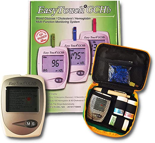 Photo 1 of 3in1 Easytouch Glucose Cholesterol Hemoglobin Monitor Testing Device - Blood Glucose Monitor Test Kit - Complete Package with Refill Strips for Glucose, Cholesterol, Hemoglobin.
