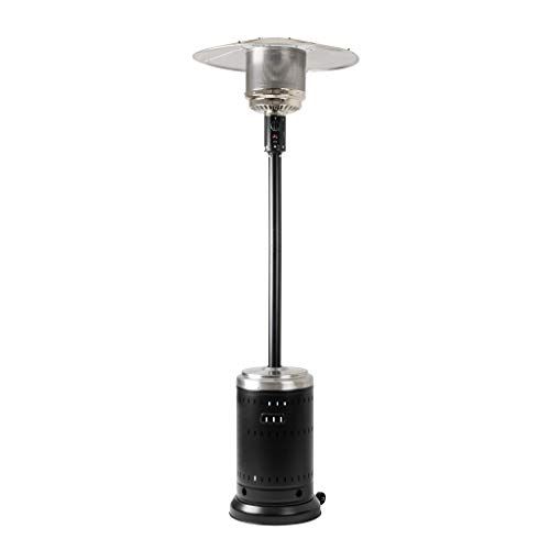 Photo 1 of Amazon Basics 46,000 BTU Outdoor Propane Patio Heater with Wheels, Commercial & Residential - Black / Stainless
