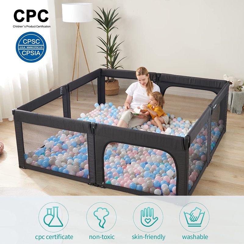 Photo 1 of Doradotey Baby Playpen, Shape & Size Adjustable Large Play Center Yards Play Pens for Babies, Foldable Infant Playpen Baby Fence Play Yard Safety Toddler Playpen(Dark Black)
Item Dimensions LxWxH	79 x 71 x 27 inches