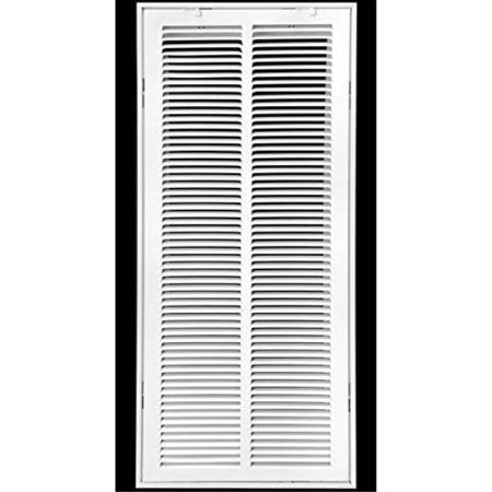 Photo 1 of 12 X 30 Steel Return Air Filter Grille for 1 Filter - Fixed Hinged - Ceiling Recommended - HVAC Duct Cover - Flat Stamped Face - White