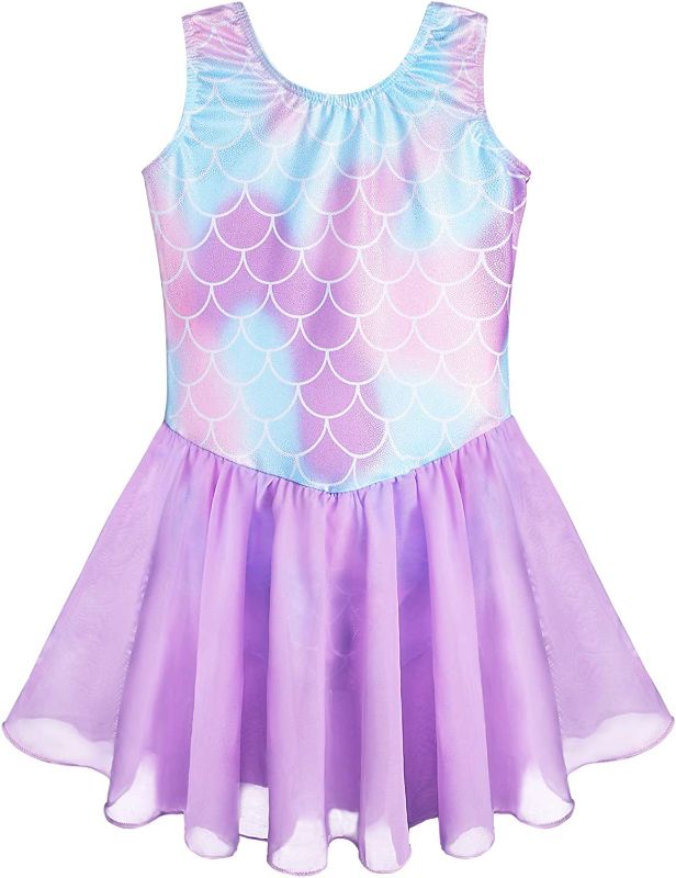 Photo 1 of Girls Gymnastics Skirted Leotards Ballet Tutu Dance Dress Mermaid Unicorn Gymnastic Skirt 130