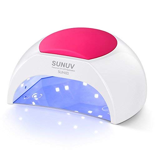 Photo 1 of Gel UV Nail Lamp, SUNUV 48W UV LED Nail Dryer Light for Gel Nails Polish Manicure Professional Salon Curing Lamp with 4 Timer Setting Sensor(one Pink pad)
