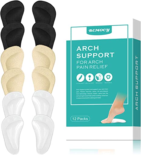 Photo 1 of (12PCS) Arch Support,Soft Gel Insole Pads,High Heel Inserts Reusable Arch Cushions Best for Plantar Fasciitis and Flat Feet,Arch Pain Relief, for Men and Women