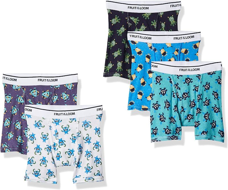 Photo 1 of Fruit of the Loom Boys' Toddler 5 Pack Assorted Print & Solid Boxer Briefs
SIZE 5T