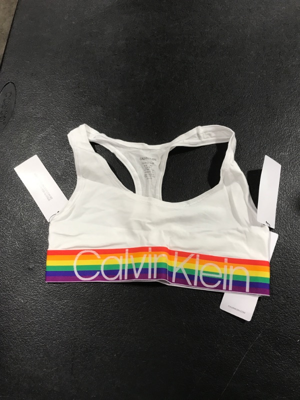 Photo 2 of Calvin Klein Women's Pride Modern Cotton Bralette X-Small White Rainbow