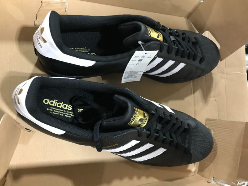 Photo 1 of Adidas Originals Mens Superstar Foundation Black White Gold B27140 Size 20
