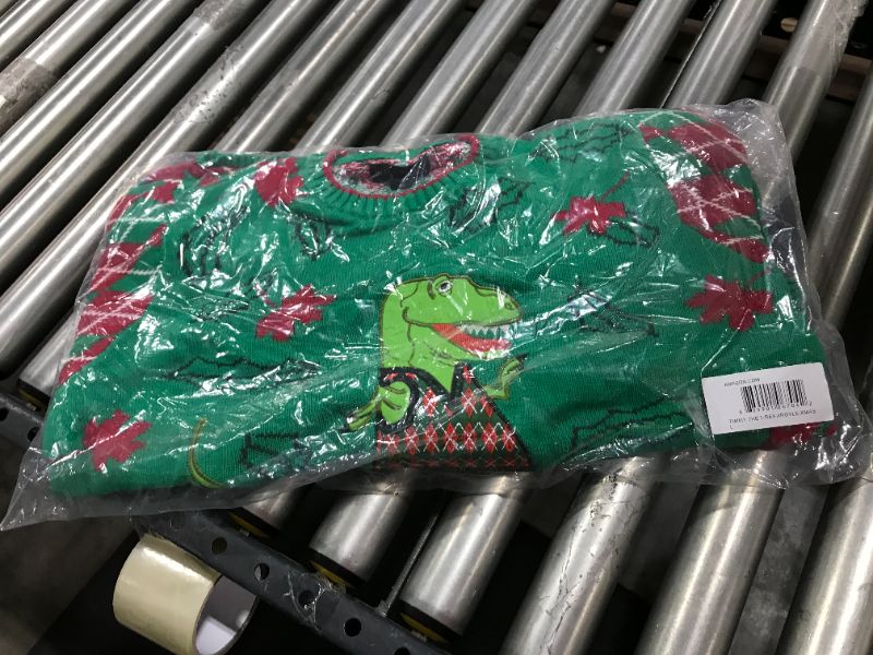 Photo 1 of Ugly Christmas Jolly Sweater T-Rex Disco Flashy Sequin Argyle Sleeves Mens Large
