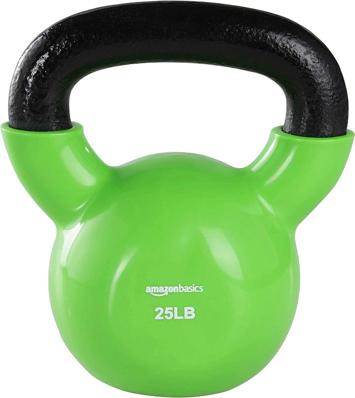 Photo 1 of Amazon Basics Vinyl Coated Cast Iron Kettlebell Weight--- 25lb
