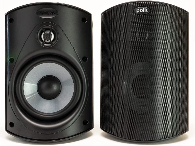 Photo 1 of Polk Audio Atrium 4 Outdoor Speakers with Powerful Bass (Pair, Black), All-Weather Durability, Broad Sound Coverage, Speed-Lock Mounting System
