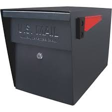 Photo 1 of  Black Locking Post Mount Mailbox Extra Large, Black
