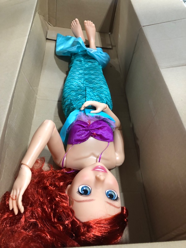 Photo 2 of Disney Princess Ariel Doll My Size 32" Tall Playdate Ariel Doll with Long Flowing Hair & Dinglehopper Hairbrush - Disney's The Little Mermaid 30 Year Anniversary
