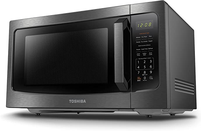 Photo 1 of Toshiba ML-EM45P(BS) Countertop Microwave Oven with Smart Sensor and Position Memory Turntable, 1.6 Cu.ft with 13.6 inch Removable Turntable, Black Stainless Steel
