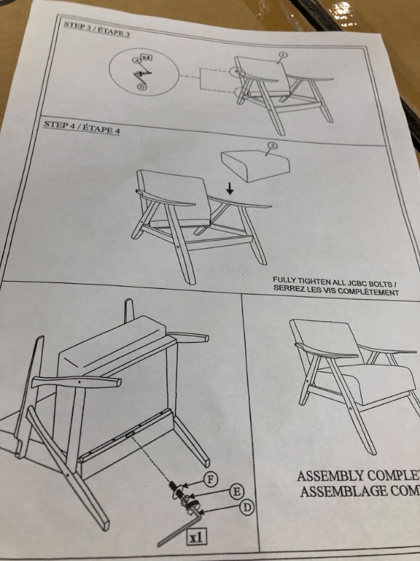 Photo 3 of ***MISSING HARDWARE***BOTTOM MISSING***Lexicon Elle Accent Chair, Brown
