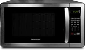 Photo 1 of Farberware Countertop Microwave 1.1 Cu. Ft. 1000-Watt Compact Microwave Oven with LED lighting, Child lock, and Easy Clean Interior, Stainless Steel Interior & Exterior
