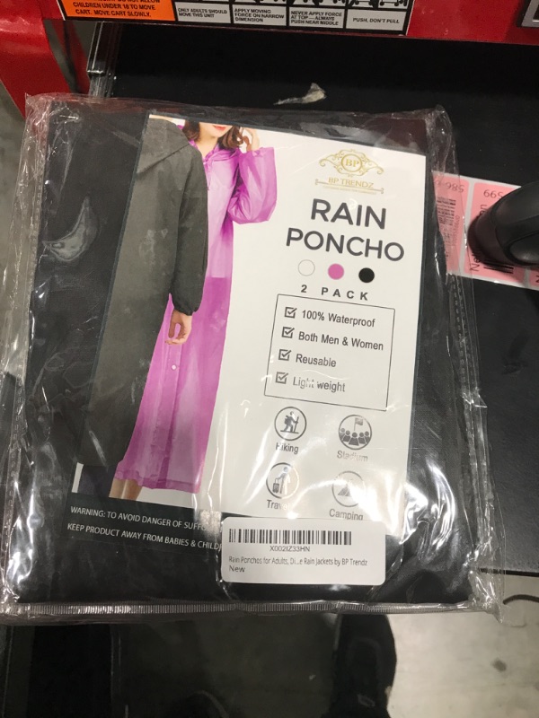 Photo 1 of 2 PACK BLACK RAIN PONCHO