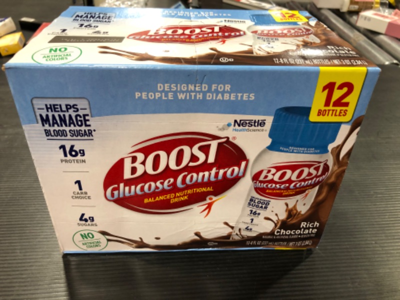 Photo 3 of Boost Glucose Control Nutritional Drink Chocolate Sensation - 8.0 Fl Oz X 12 Pack [EXP 11-22]
