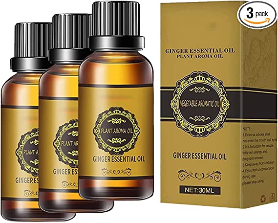 Photo 1 of 3PCS 30ML/Bottle Belly Drainage Ginger Oil, Lymphatic Drainage Ginger Oil,SPA Massage Oils,Body Massage Organic Ginger Essential Oil for Swelling and Pain Relief