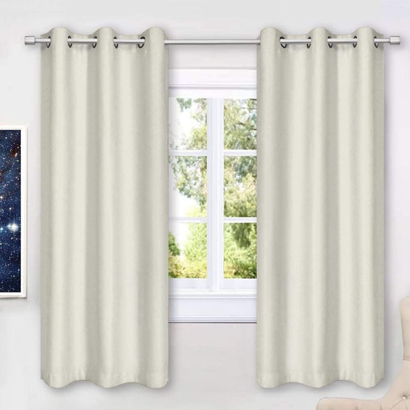 Photo 1 of Blackout Bedroom Window Curtains Drapes 42 x 63 Inch, Cream White