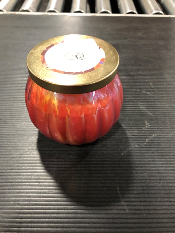 Photo 2 of 14oz Jewel Orange Depression Lidded Glass/Metal Candied Pumpkin Candle - Opalhouse™
